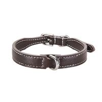 Collier pour chien en cuir cousu sur mesure, multicolore, en cuir véritable, avec boucle en métal argenté, réglable