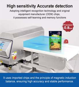 Machine de détection de métaux industrielle précise pour aliments surgelés pour la détection de corps étrangers pâtisseries plateaux à viande feuille d'aluminium de poulet - Product Image 5