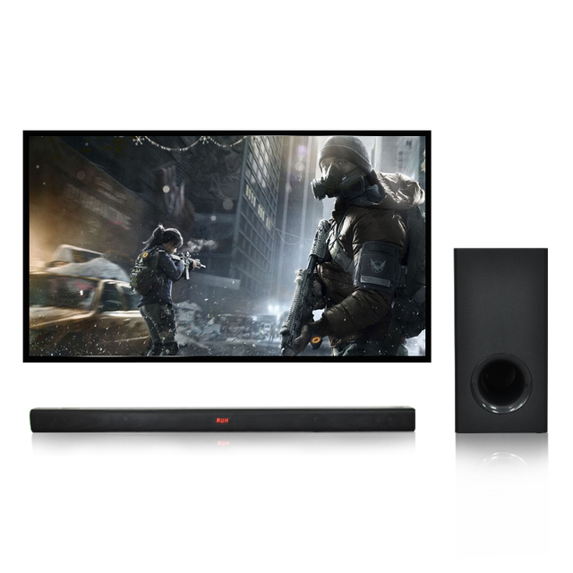 Aluminum Portable Wireless Bluetooth Sound bar Single 3D Surround SoundBar System for TV With Wired Subwoofer