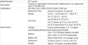 Cocet KFT-04 LCD đèn nền miệng trực tràng nách 3 trong một bé Nhiệt kế y tế sốt Nhiệt kế kỹ thuật số - Product Image 6