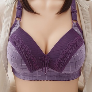 Soutien-gorge sans armatures en coton fin anti-affaissement push-up pour femme, grande taille, été - Product Image 1