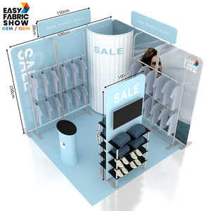 קיר בד מתוח ותא הלבשה מובנה, דוכן מודולרי סגור לתערוכות של מותגי ביגוד - Product Image 6