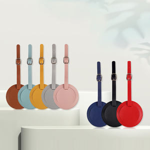 Etiquetas de Equipaje Personalizadas de Cuero PU con Forma Circular, Resistentes al Agua, para Viajes, Etiquetas de Equipaje Personalizadas por Sublimación al por Mayor - Product Image 3