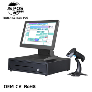 JESEN écran tactile bureau caisse enregistreuse système de point de vente au détail automatique caisse enregistreuse pour restaurant/supermarché avec <span class=keywords><strong>boody</strong></span> en métal - Product Image 2