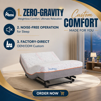 Matelas électrique réglable avec moteur Okin, cadre métallique moderne, anti-ronflement, pour mobilier de maison et hôtel