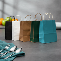 Sacs cadeaux en papier kraft imprimés sur mesure de haute qualité avec poignée, écologiques et biodégradables pour l'emballage de nourriture, de cadeaux et de bouquets de restaurants