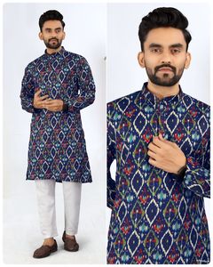 Ensembles de pyjama Kurta en rayonne lourde pour hommes vêtements indiens pakistanais disponibles à la vente en ligne - Product Image 3