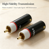 Connecteur RCA plaqué or 5U en cuivre pur YIVO XSSH HIFI, prise jack durable, son clair pour l'audio automobile et domestique