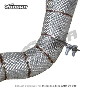 Downpipe Boska Racing SS304 pour Mercedes Benz <span class=keywords><strong>AMG</strong></span> GT <span class=keywords><strong>GTS</strong></span> 4.0T <span class=keywords><strong>V8</strong></span> 2014-2023, échappement de course à haut débit, tuyau turbo - Product Image 4