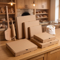 Boîtes à pizza personnalisées en gros, carton ondulé, papier kraft de qualité alimentaire, boîtes à pizza à emporter, fabricant de boîtes à pizza