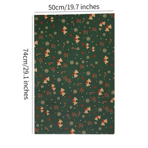 귀여운 전통 명절 선물 포장지 50*74cm, 크리스마스 및 생일 꽃무늬 크라프트지 선물 포장용 - Product Image 6