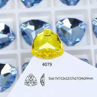 Dongzhou Cristaux Flatback Non Hotfix Coudre sur Strass Triangle Forme Perles de Cristal Accessoires de Couture pour Robe et Chaussures