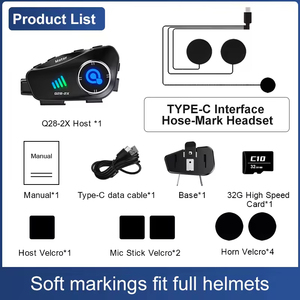 Q28 1080P HD Không Dây Dashcam Không Thấm Nước Xe Máy Mũ Bảo Hiểm Tai Nghe Với Wifi DVR Ghi Âm Không Dây Cuộc Gọi Trả Lời Điều Kiện Mới - Product Image 5