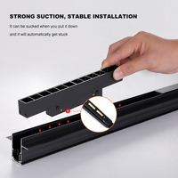 Système de piste linéaire Led intégré en aluminium noir, basse tension 1m 2m 3m 48v, bande de piste magnétique