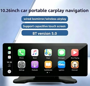 10 Inch Portable Car Radio with Wireless CarPlay Android Auto Dual Dash Cam Recording <b>GPS</b> <b>Navigation</b> FM Radio Touch Screen - Product Image 5