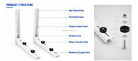 Support mural pliable en métal durable sur mesure en forme de L pour climatiseur mini-split