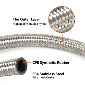Kit de tuyaux d'huile tressés en acier inoxydable AN10 1,4 m 1,6 m pour la modification et l'amélioration des voitures - Product Image 2