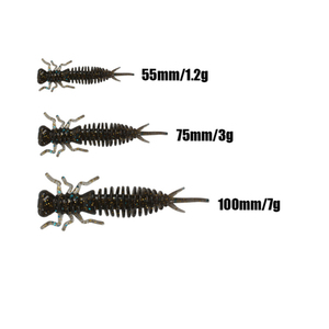Pequeña Larva libélula insecto cebo Ninfa mosca Damselfly para <span class=keywords><strong>trucha</strong></span> perca lubina Pan pez Señuelos de Pesca suaves - Product Image 3