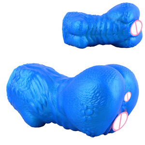 Masturbador Masculino de Silicona con Diseño de Doble Canal, Estilo Fantasía Depredador Escala Azul, Producto de Placer Masculino para Mayores de 18 Años - Product Image 1