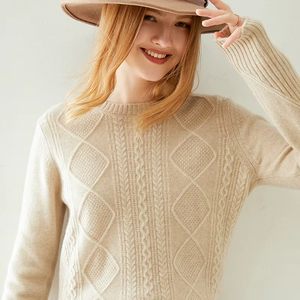 Maglione Giallo Brillante da <span class=keywords><strong>Donna</strong></span> con Collo Rotondo in Cotone Organico, Design Personalizzato per Climi Freddi, Vendita all'Ingrosso - Product Image 2