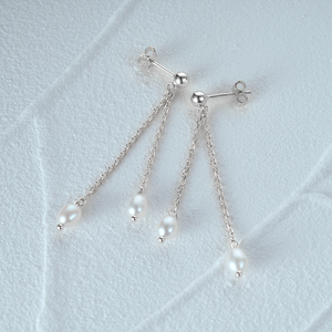 Boucles d'oreilles minimalistes CANNER plaquées or 18 carats avec perles, bijoux fantaisie, imitation perle, double pompon, pour femmes - Product Image 5