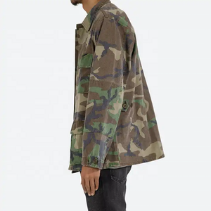 Haute qualité 100% coton partout impression camouflage chemises <span class=keywords><strong>Vintage</strong></span> lavé personnalisé hommes surdimensionné boutonné Cargo vestes manteaux - Product Image 3