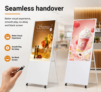 Écran d'affichage numérique portable pour affiches, utilisation intérieure, commercial, mobile, avec roues, pour centre commercial