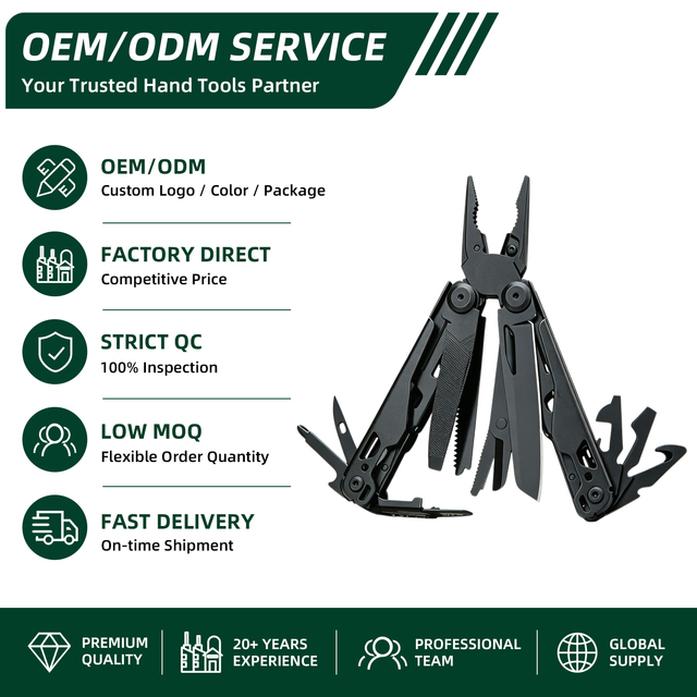 19-in-1 Portable Multifunctional Pliers Stainless Steel with Hexagon Wrench Multitool for Repair Outdoor Tasks OEM ODM Supplier
