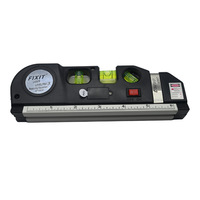 Outil de nivellement laser multifonctionnel 4 en 1, niveau laser horizontal et vertical avec ruban à mesurer intégré de 250 cm