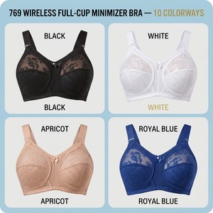 Sujetador Minimizador Talla Grande <span class=keywords><strong>Copa</strong></span> 3/4 con Aros, Encaje, Lazo, Tirantes Acolchados, Soporte Trasero Sin Costuras, Transpirable, Extra Confort para Busto Grande - Product Image 5