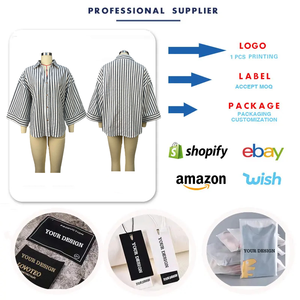 HK73145 Camicia Casual Autunnale Personalizzata da Donna, Manica Lunga con Colletto POLO, Camicie a Righe Nere Eleganti e Comode - Product Image 3