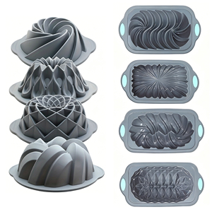 Molde de silicona de grado alimenticio de dos colores, antiadherente, con forma de hilo hueco, corona, nido de pájaro, bandeja de horneado multiforma para postres y <span class=keywords><strong>donuts</strong></span> DIY - Product Image 4