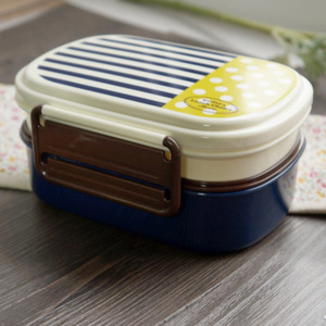Bangduo <b>Plastic</b> Lunch <b>Box</b> Rectangular Double Layer Microwave Safe For Students - Product Image 3
