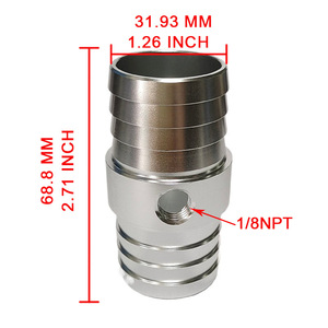 Adaptador de orificio lateral de 1-1/4 pulgadas 1/8 NPT para manguera de refrigerante de radiador, condensador, intercambiador de vapor, ajuste universal - Product Image 2