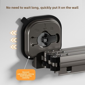 Séchoir mural pliable à <span class=keywords><strong>ventouse</strong></span> transfrontalier en alliage d'aluminium, tringle à linge télescopique pour balcon, sans perçage, pour <span class=keywords><strong>douche</strong></span> - Product Image 3