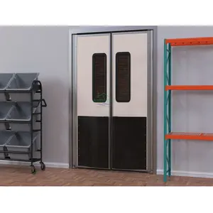 3Dモデルデザイン衝突防止ストリップレストランステンレス鋼スイングトラフィックドア