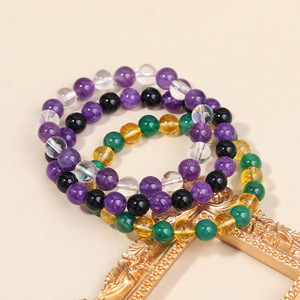 Pulsera de Piedras Naturales con 16 Figuras de Personalidades, Pulsera Elástica de Gemas Curativas, Duradera, Unisex, para Regalo - Product Image 4