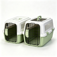 Caisse de transport moderne verte et blanche pour petits animaux, avec ventilation, pour chat et chien, conteneur de voyage portable, maison pour animaux