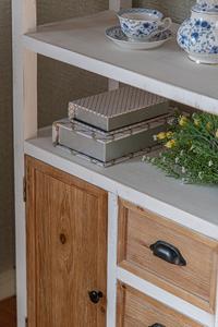 INNOVA Eco-friendly Durable Vintage Rustic Farmhouse Tall Large 1 Door 3 Drawer Solid <b>Wood</b> Display Cabinet <b>Shelf</b> Living Room - Product Image 5