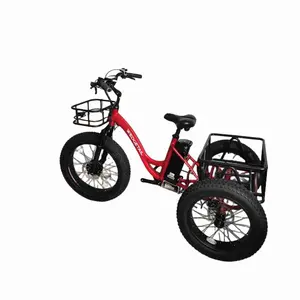 Праздничные предложения, такие как трехколесный велосипед 24 дюйма, Электрический грузовой велосипед с толстыми шинами, трехколесный грузовой велосипед