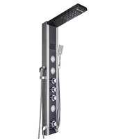 Panneau de douche intelligent en acier inoxydable brossé, ensemble de douche mural LED, pluie multifonction, design moderne pour hôtel
