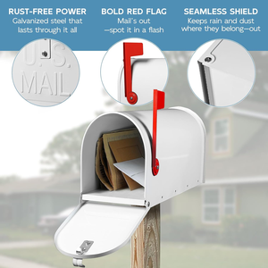 Buzón de Acero Resistente al Agua y a la Corrosión, Buzón <span class=keywords><strong>Exterior</strong></span> <span class=keywords><strong>para</strong></span> Casa y Jardín - Product Image 4