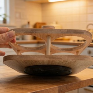 可旋转竹制香料瓶 4 件装 玻璃调味瓶带内置木勺 餐厅家用调味品收纳套装 - Product Image 6