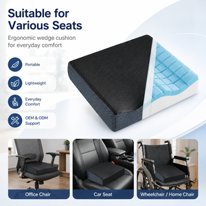 Coussin de siège carré en gel rafraîchissant et mousse à mémoire de forme de <span class=keywords><strong>4</strong></span> pouces, personnalisé, OEM, pour un confort optimal - Product Image 1