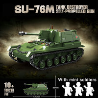 769 pièces nouvelle idée de produit 2025 échelle soviétique automoteur pistolet Su-76m véhicule militaire modèle Kit réservoir destructeur bloc de construction ensemble
