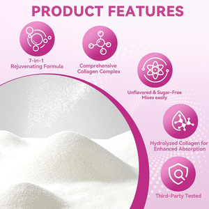 סינקונדה 1 פאונד אבקת יופי מרוכזת בקולגן פפטידים, הידרוליזט סוגים III, IV, V, X, חומצה היאלורונית, ביוטין 10000 מיקרוגרם וויטמין C עבור - Product Image 6