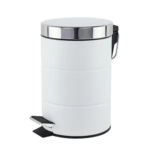 3L 5L白色金属垃圾箱浴室家用厨房罐钢垃圾箱
