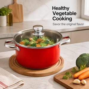 3pcs Red Stainless Steel Cookware Set With Honeycomb Frying <b>Pan</b> Stockpot Saucepan Mirror Polished <b>Induction</b> Kitchen Pot <b>Pan</b> Set - Product Image 4