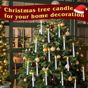 <span class=keywords><strong>16</strong></span> <span class=keywords><strong>bougies</strong></span> LED sans flamme pour sapin de Noël, longues, avec clips verts, télécommande incluse, pour la décoration du sapin de Noël, 6,3 pouces - Product Image 5