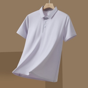 Polo d'été sans couture en soie glacée avec revers, chemise promotionnelle brodée et imprimée, chemise culturelle, tenue de travail, logo personnalisé. - Product Image 2